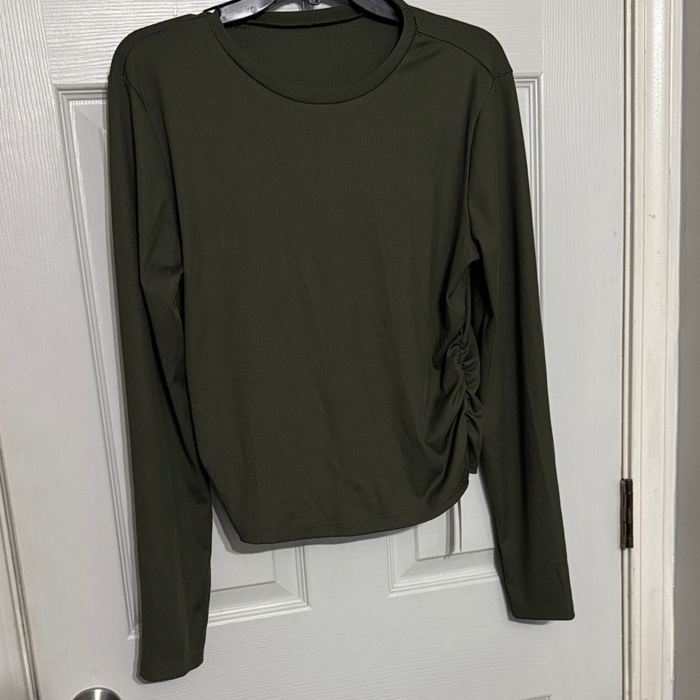 Chic Olive Long Sleeve Women's Top